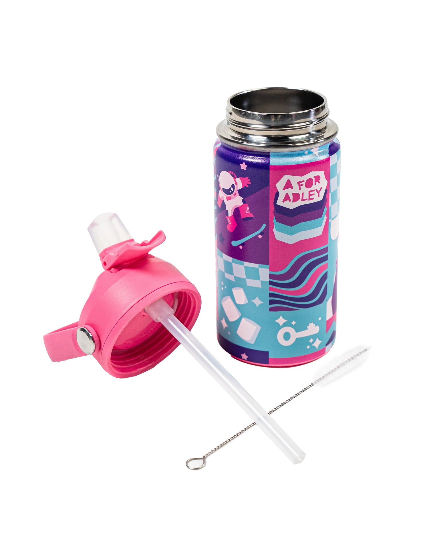 Adley's Retro Checkered Water Bottle