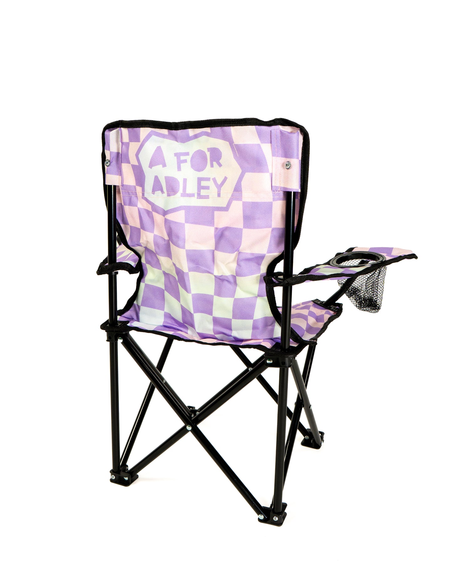 Adley Purple Checkered Camping Chair