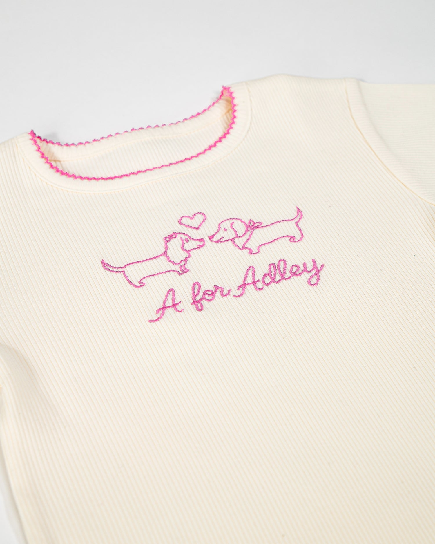 A for Adley Puppy Love Embroidered Tee