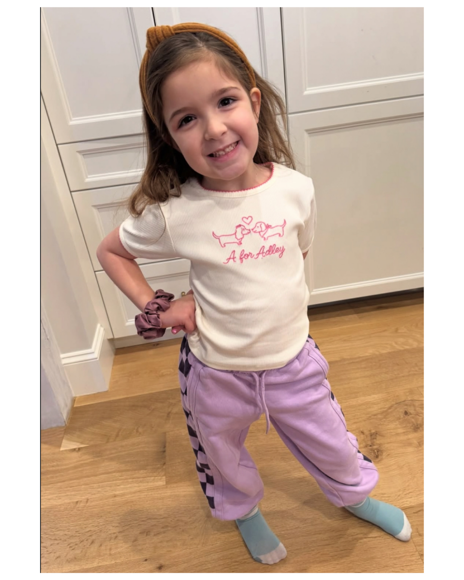 A for Adley Puppy Love Embroidered Tee