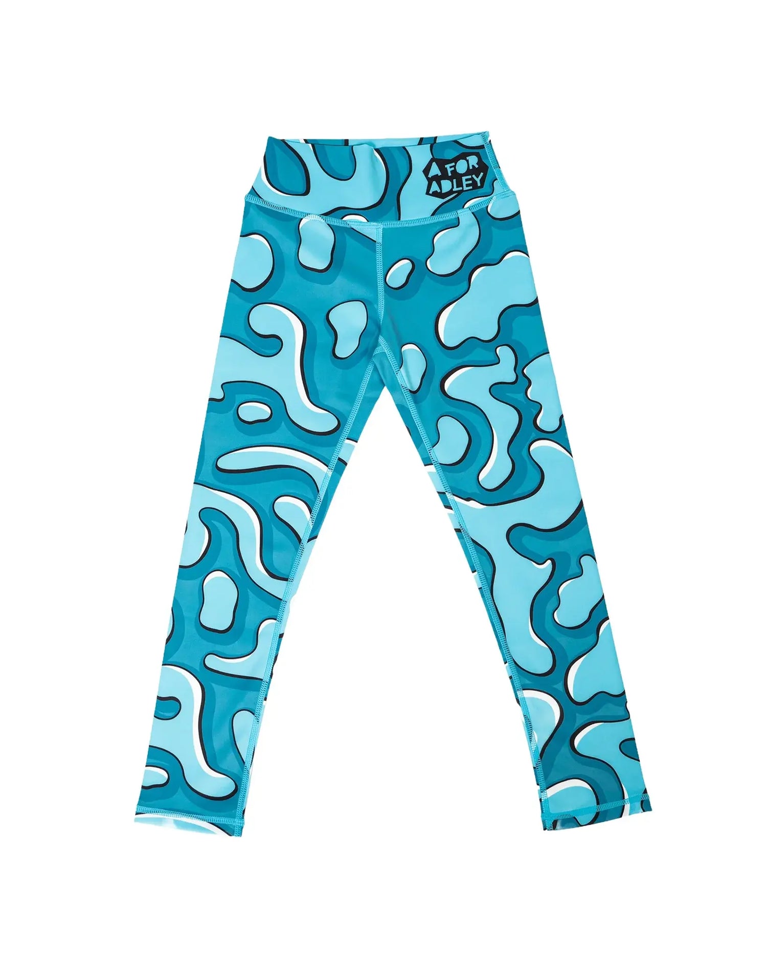 A for Adley Squiggly Pants (teal)