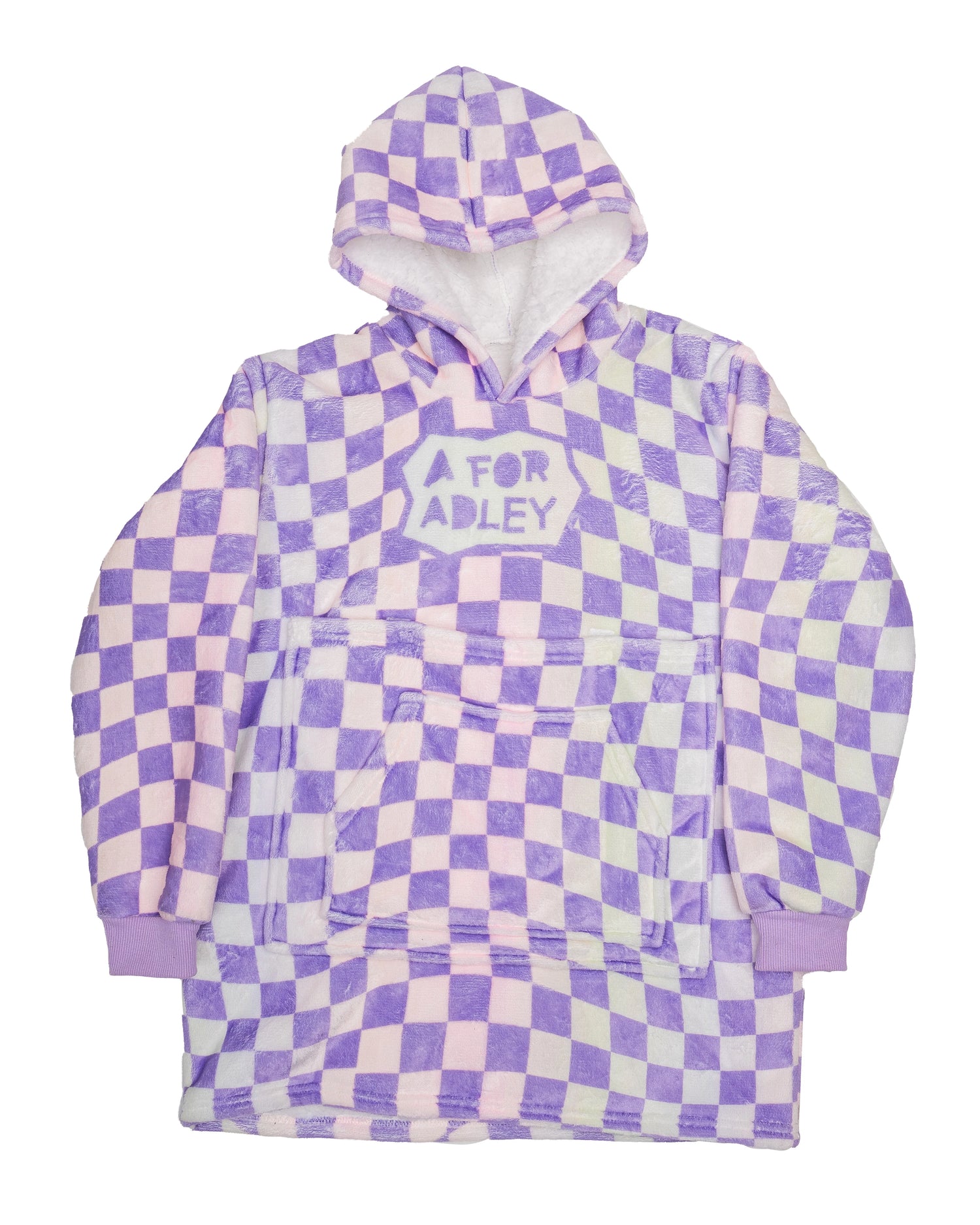 Purple Checkered Blanket Hoodie