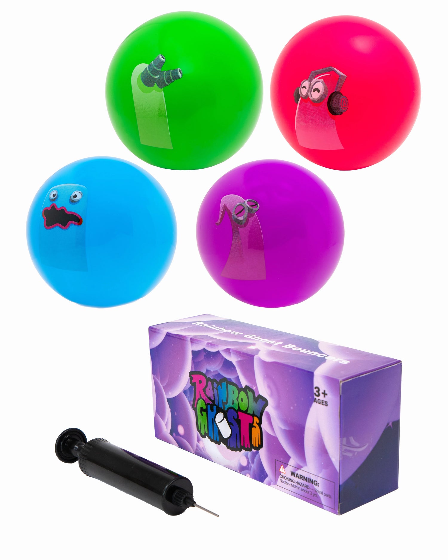 Rainbow Ghosts Bouncers (set of 4)
