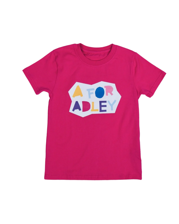 A for Adley BFF Craft Tee (azalea)