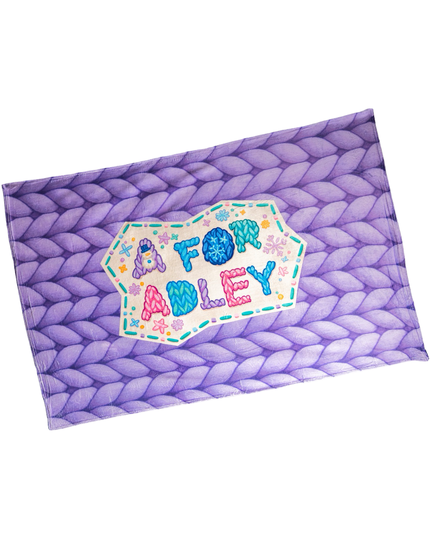 A for Adley Winter Logo Blanket