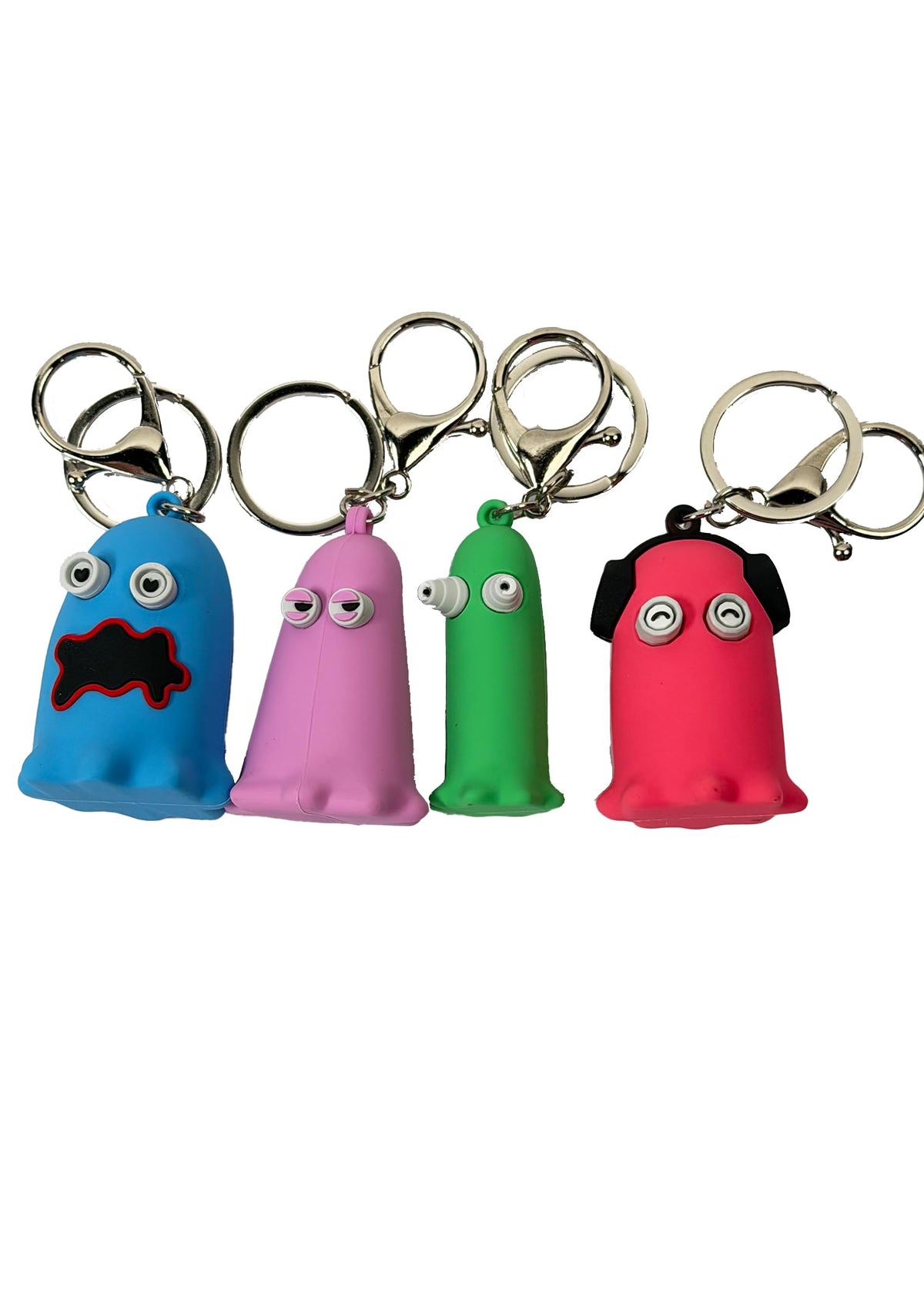3D Rainbow Ghosts Keychain 4 Pack