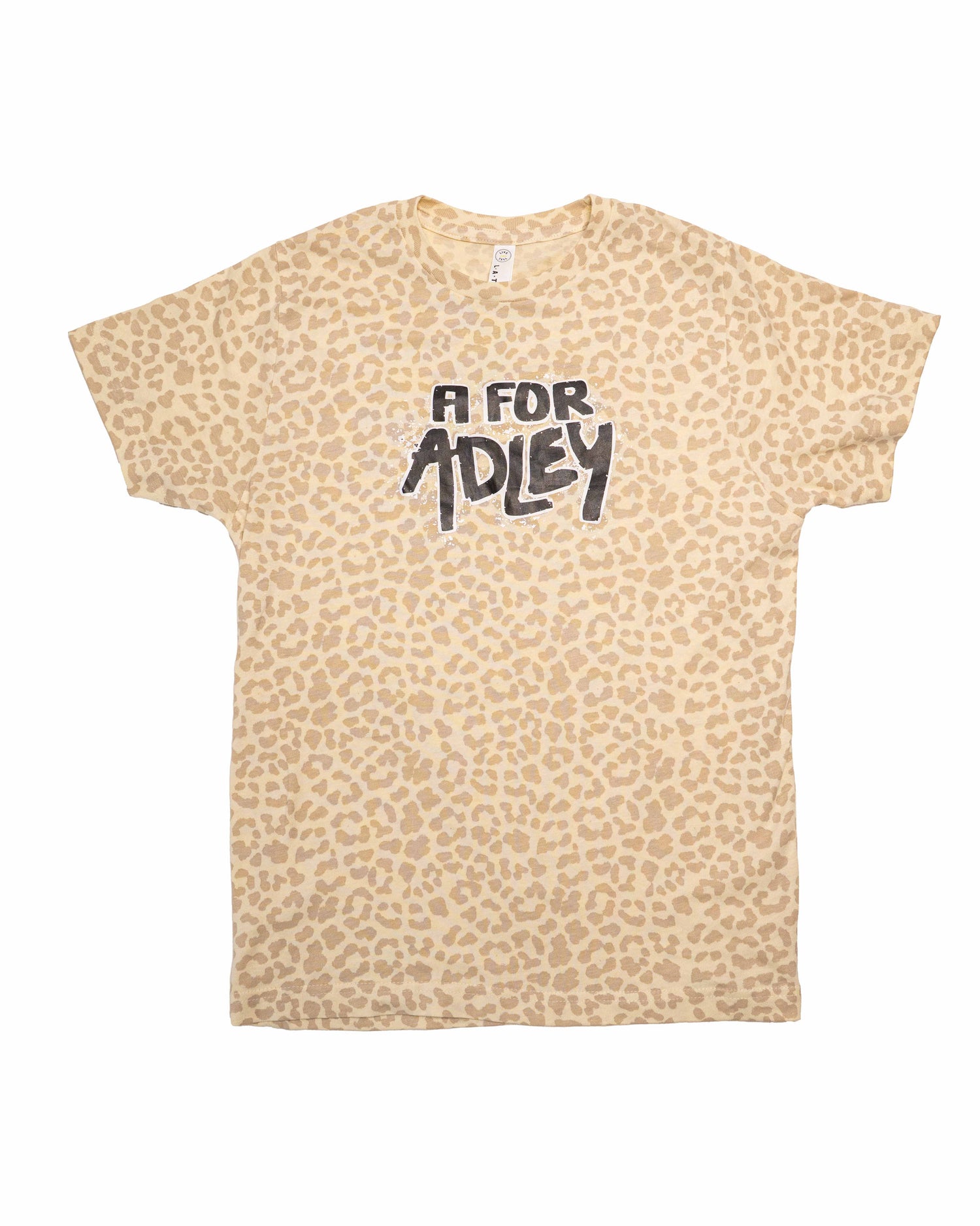 Adley's Spray Logo Tee (cream cheetah print)