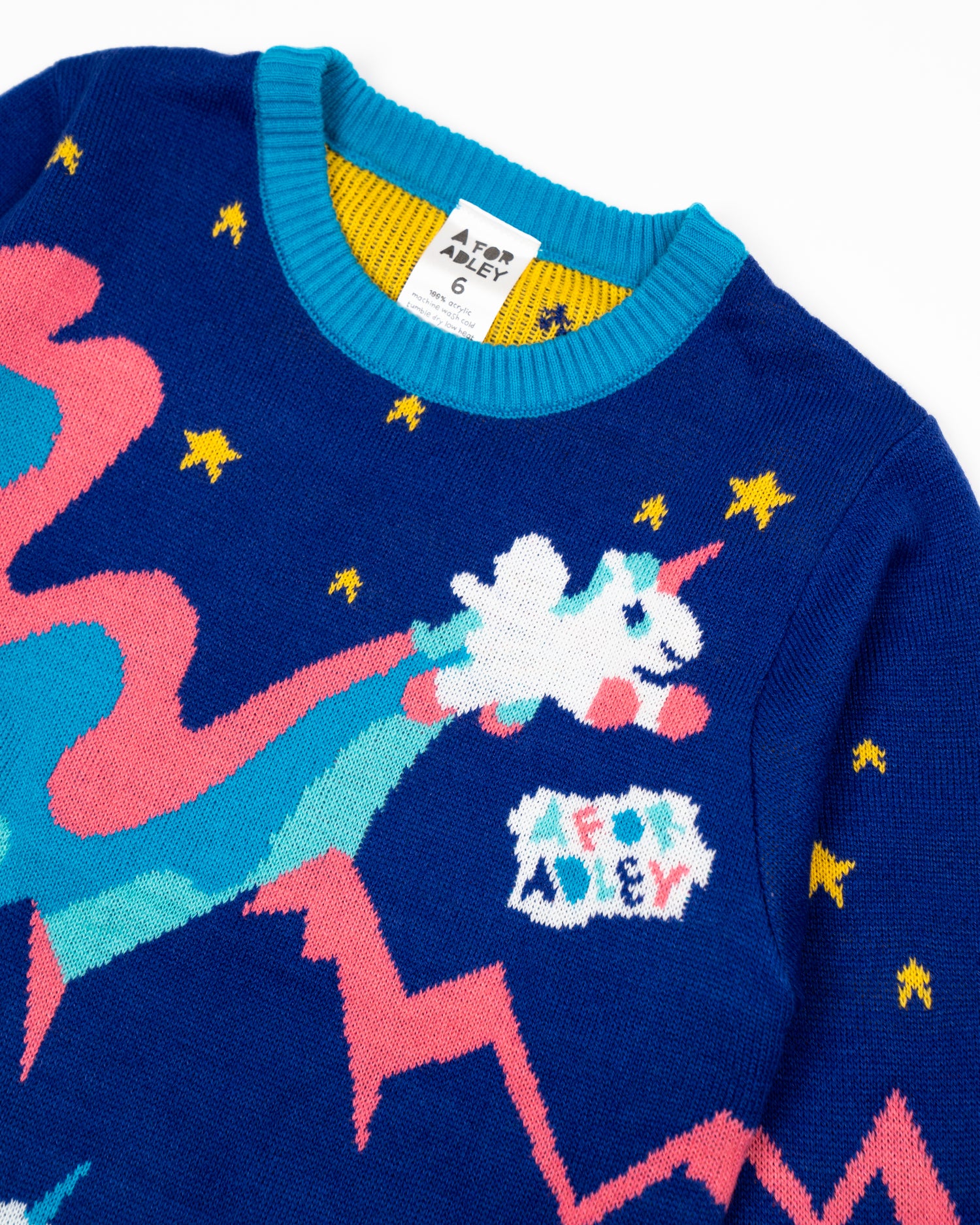 A for Adley Winter Rainbow Sweater