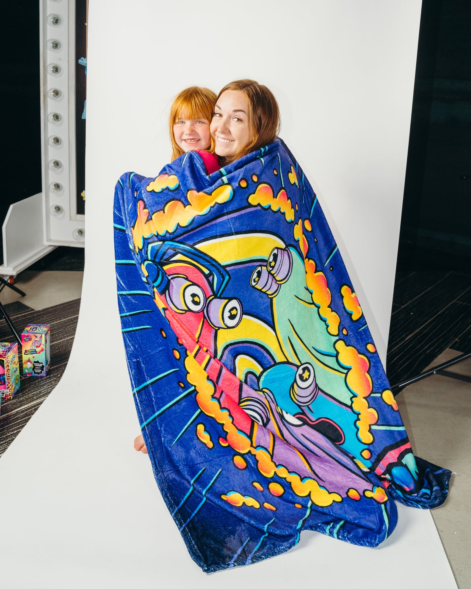 Neon Rainbow Ghosts Blanket