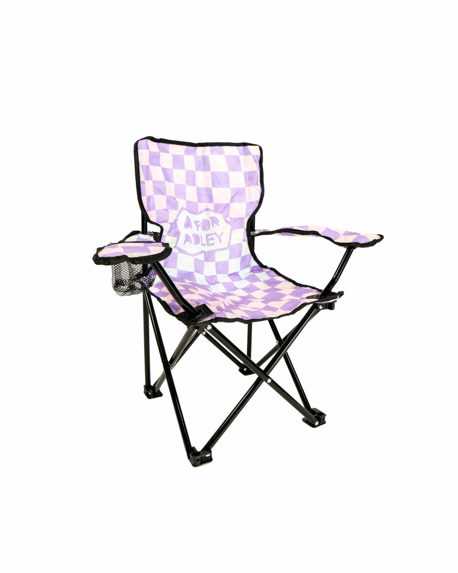 Adley Purple Checkered Camping Chair