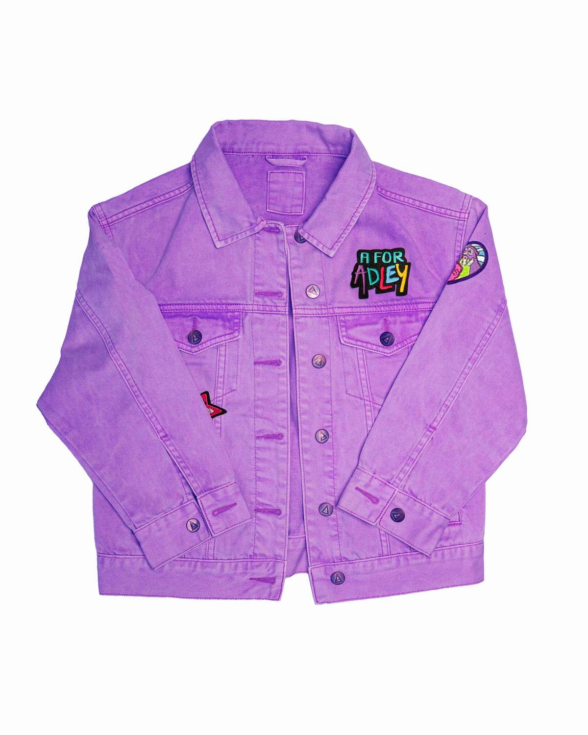 Adley's Purple Portal Denim Jacket (w/patches) – Shopadley