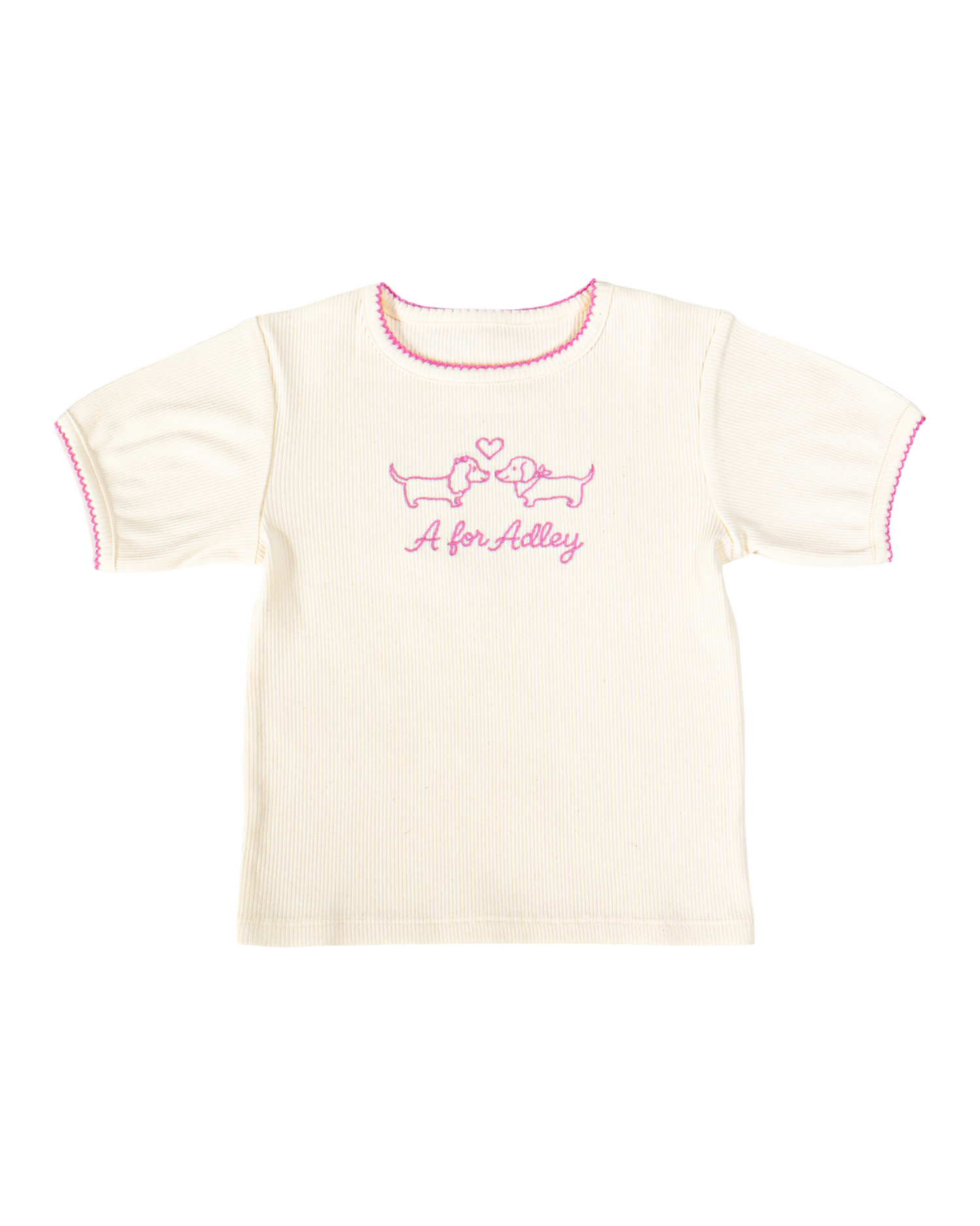 A for Adley Puppy Love Embroidered Tee