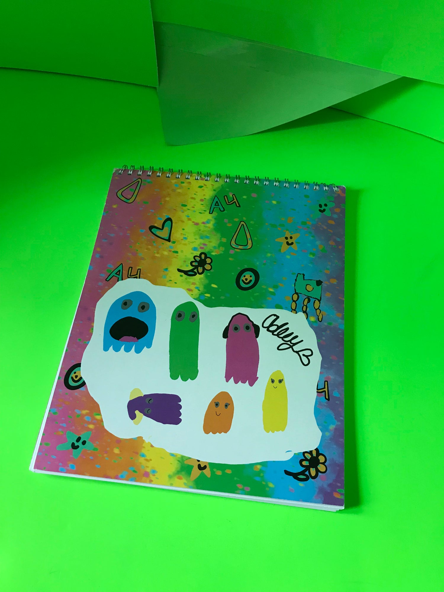 Rainbow Ghosts Digital Garage Sale Notepad Shopadley