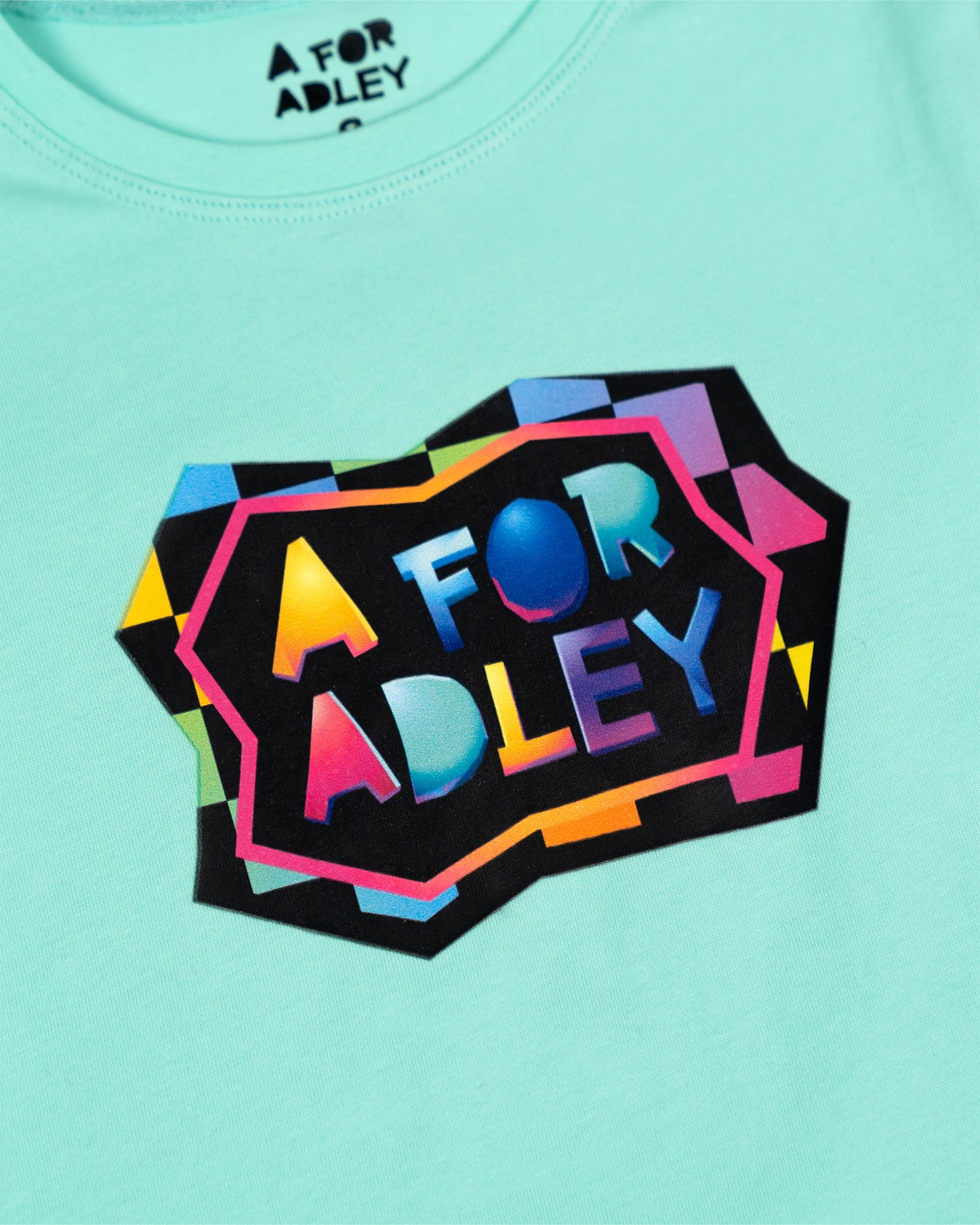 A for Adley Neon Checkered Tee