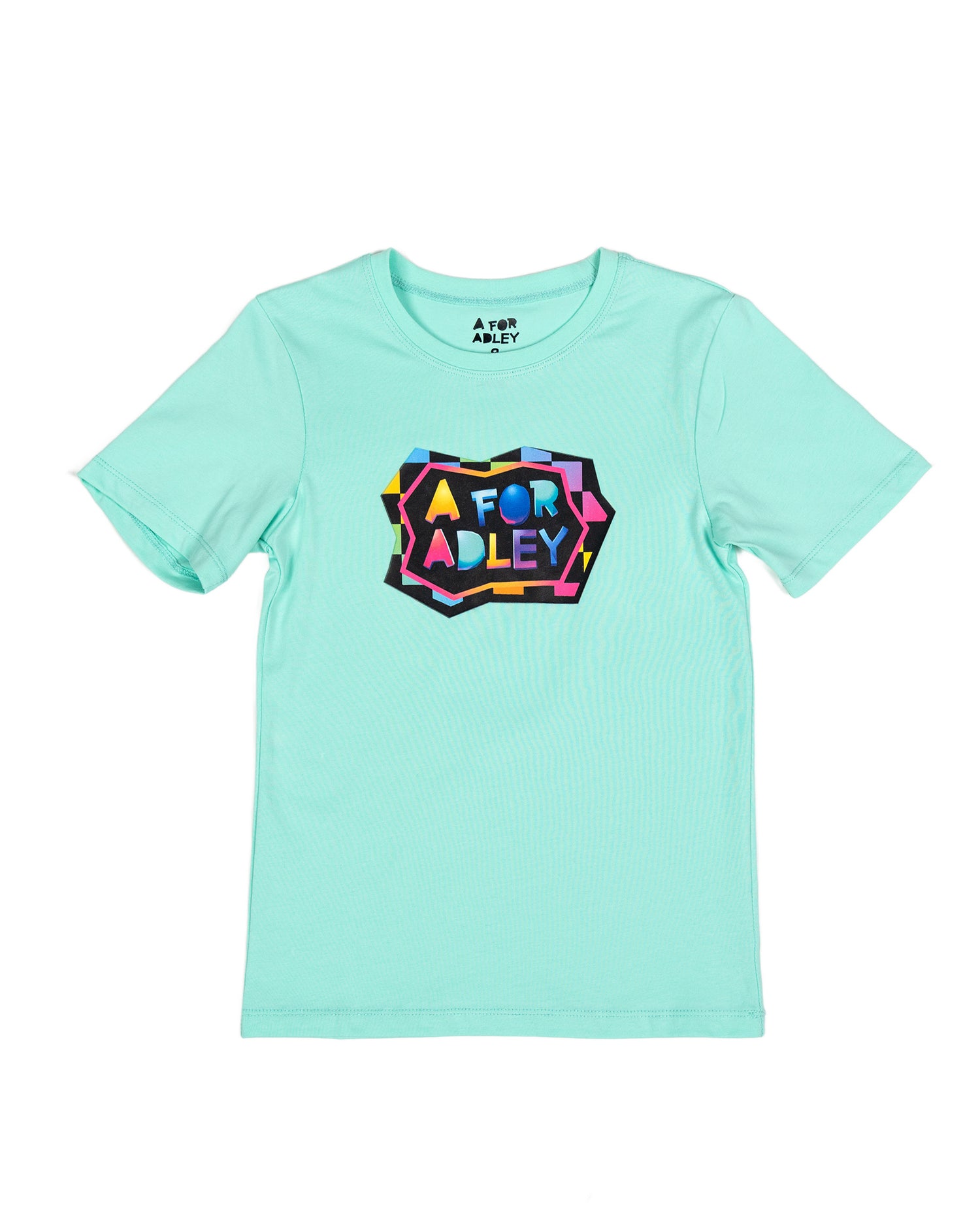 A for Adley Neon Checkered Tee