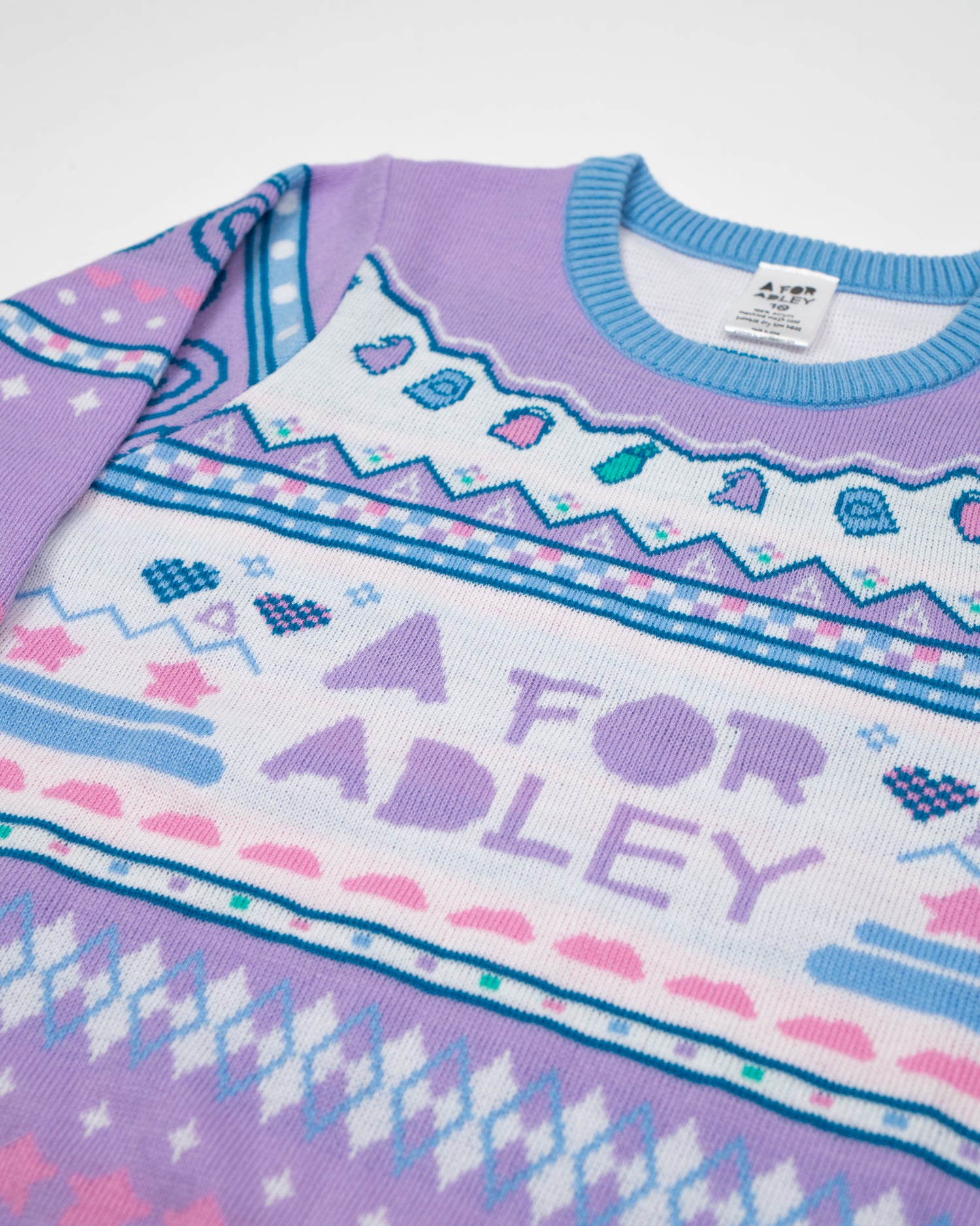 A for Adley Purple Pastel Ugly Sweater