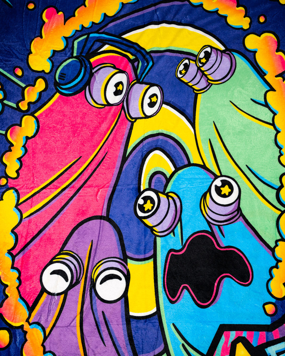 Neon Rainbow Ghosts Blanket