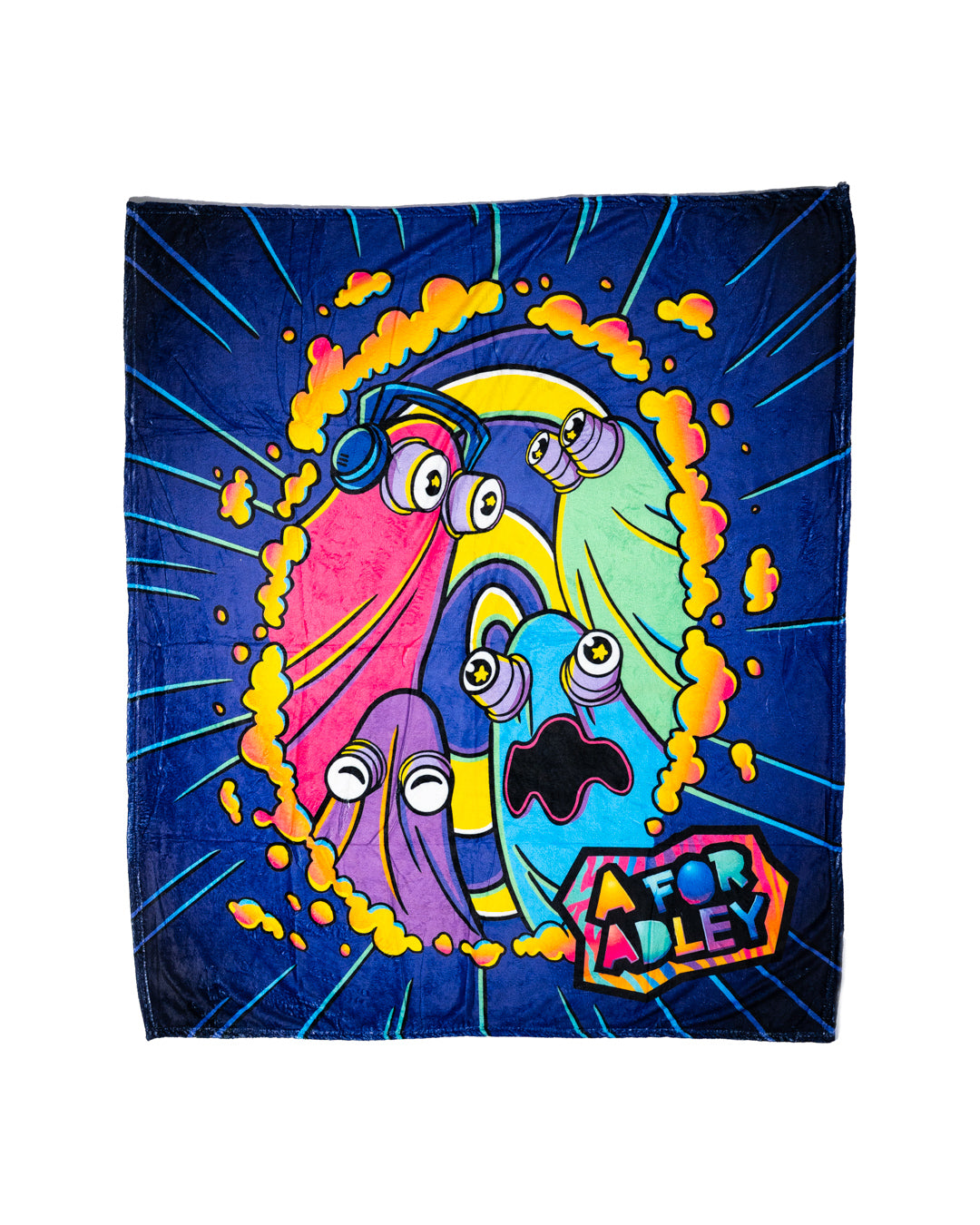 Neon Rainbow Ghosts Blanket