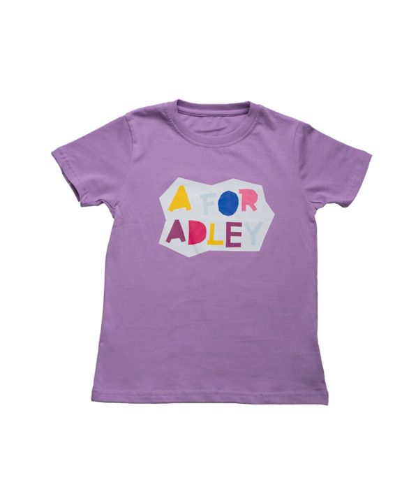 A for Adley BFF Craft Tee (Light Purple)