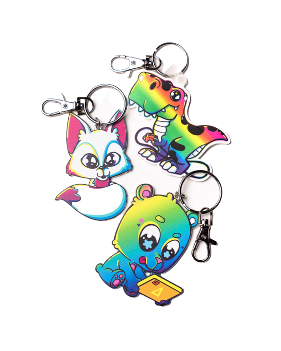 Neon Rainbow Friends Keychain Pack – Shopadley