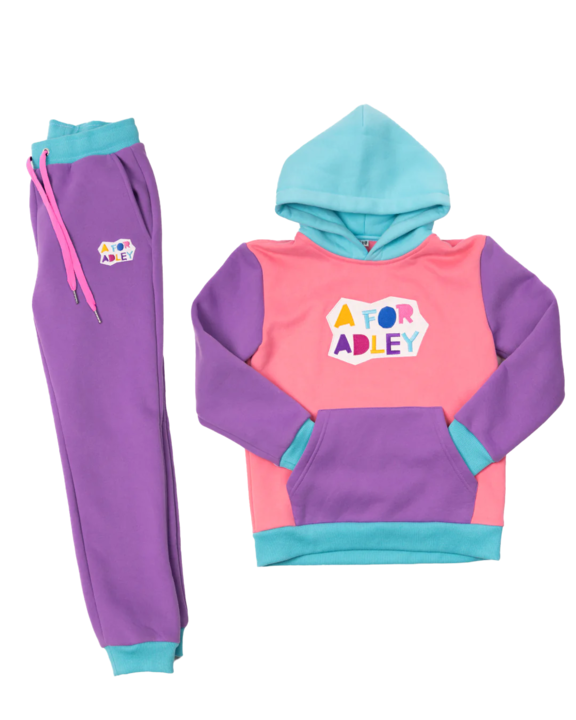 A for Adley Rainbow Sweatsuit